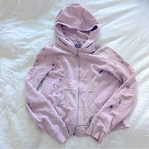 EUC - Grail Hoodie Zip Up Sweatshirt Pink Tie Dye (M)